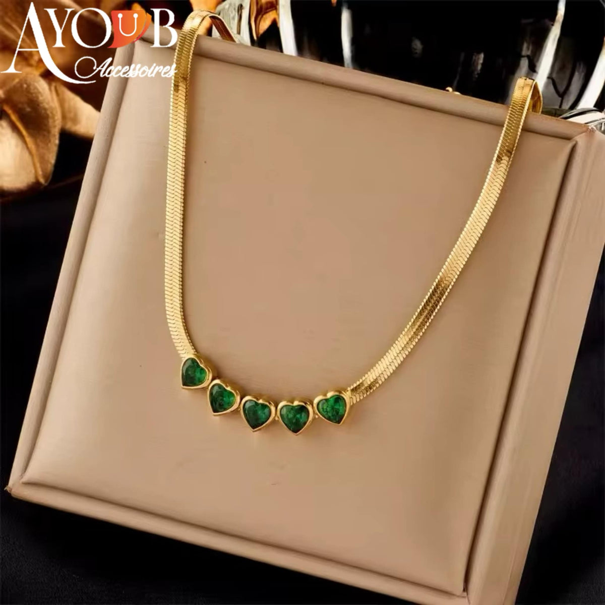 COLLIER PERLE VERT