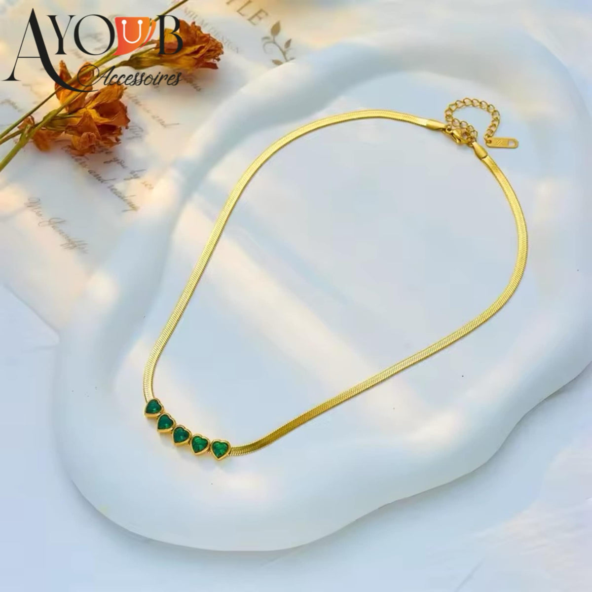 COLLIER PERLE VERT
