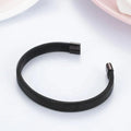 BRACELET MAILLE MANCHETTE NOIR